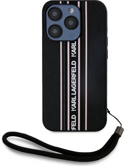 Karl Lagerfeld Saffiano Athleisure Stripes Cord Θήκη Pink (iPhone 15 Pro)