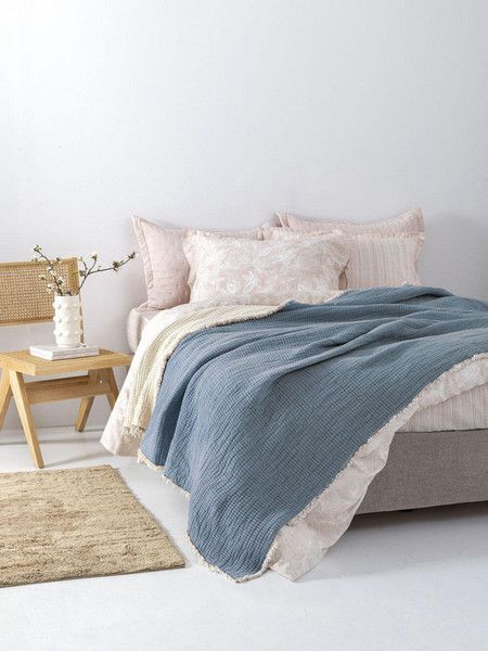 Palamaiki Κουβέρτα muslin 170x240 MOUS BLUE Μπλε