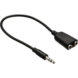 Καλώδιο Powertech 3.5mm male σε 2x3.5mm female - 0.20m - black CAB-J029