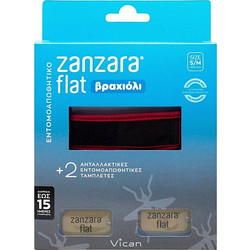 Vican Zanzara Flat Εντομοαπωθητικό Βραχιόλι Κόκκινο 1τμχ