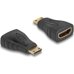 DELOCK αντάπτορας mini HDMI σε HDMI 65244, gold plated, μαύρος