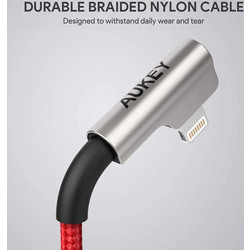 Aukey CB-AL01 Angle (90) / Braided USB to Lightning Cable Κόκκινο 2m