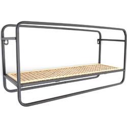 Ράφι Τοίχου 014.WF2393 50x17x26cm Natural-Black