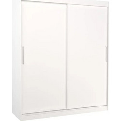 Δίφυλλη Ντουλάπα Ρούχων Συρόμενη Nixon Λευκή 180x58x215cm 162366609