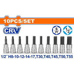 WADFOW Σετ Καρυδάκια άλλεν+TORX 1/2" 10 τεμάχια (WST1412)
