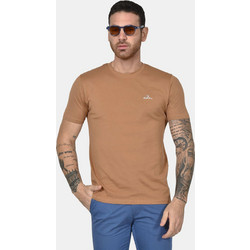Ανδρικό T-shirt Από 100% Βαμβάκι Normal Fit Με Στρογγυλή Λαιμόκοψη - ΚΑΜΕΛ