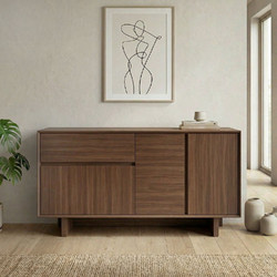 Μπουφές Capri Megapap χρώμα καρυδί milano 146x45x76,5εκ