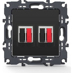 Aca Light PRIME ΠΡΙΖΑ ΗΧΕΙΩΝ ΔΙΠΛΗ ΜΕ ΚΛΙΠ ΠΛΑΣΤΙΚΗ MAT ΑΝΘΡΑΚΙ 36-230VAC IP20