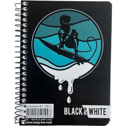 Black & White - Μπλοκ Σημειώσεων Σπιράλ, Ριγέ 100 Φύλλων, Surfer 1903
