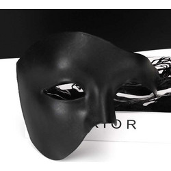 Ophelia's Dream Toys- Half Face Black Masquerade Mask- 10MZ-260BLK