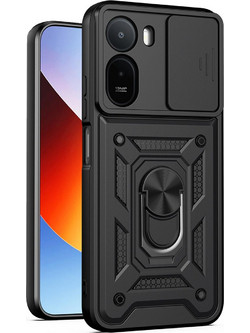 Θήκη Κινητού TechSuit CamShield Αντικραδασμική (Armor - Shockproof ) με ενσωματωμένη βάση-δαχτυλίδι και κάλυμμα καμερών για XIAOMI REDMI A7 PRO 4G ΜΑΥΡΟ