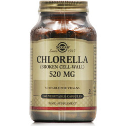 Solgar Chlorella 520mg Φυτικές Ίνες 100 Κάψουλες