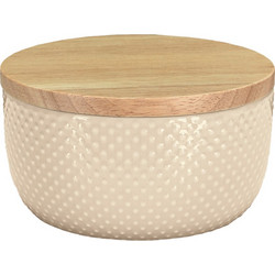 Θήκη για Βαμβάκι Dotty Από Κεραμικό - Μπεζ 13,3x8,5 εκ