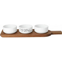 Ορντεβιέρα Snacks & Nibbles RD0018045 38x1,5x11,5x1,5cm Natural-White Raeder Ξύλο,Πορσελάνη