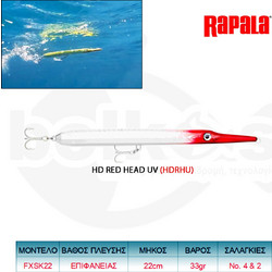 Rapala Flash-X Skitter Τεχνητό Δόλωμα Ψαράκι Συρτής 22cm 33gr HDRHU