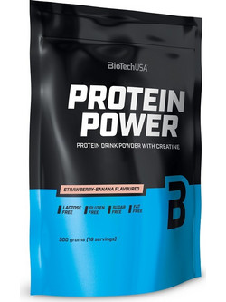Biotech USA Power Strawberry Banana Φυτική Πρωτεΐνη Ορού Γάλακτος Γράμμωσης Χωρίς Λακτόζη & Γλουτένη 500gr
