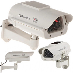 Ηλιακή Ψεύτικη Κάμερα CCTV με Κόκκινο LED & Ρυθμιζόμενη Βάση