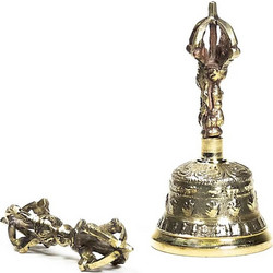 Θιβετιανό Κουδούνι - Καμπάνα με Dorje και Ραβδί Meditation Bell 11cm