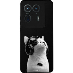 Sonique Men's Edition Θήκη White με Σχέδιο «Audio Kitten» (Motorola Edge 50 Ultra)
