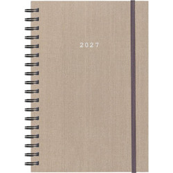 Next ημερολόγιο 2027 fabric plus ημερήσιο σπιράλ μπεζ 14x21εκ. Δυνατότητα εκτύπωσης