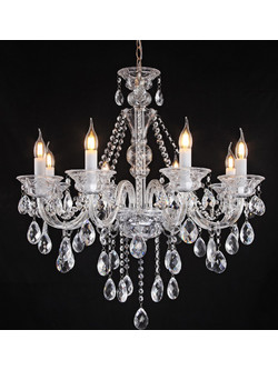 Artekko Chandelier Rea Πολυέλαιος 8φωτος Διάφανο Κρύσταλλο (70x70x80)cm Διάφανο