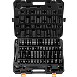 Σετ Καρυδάκια Κρούσης VEVOR, 1/2" Drive, Σετ 65 Τεμαχίων, Καρυδάκια 6 Σημείων, SAE 3/8" έως 1-1/4" και Μετρικά 10-24 mm, Εύκολη Αναγνώριση, με Ανθεκτική Θήκη Αποθήκευσης, Χάλυβας Κράματος Cr-V για Επι