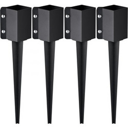 VEVOR Άγκιστρα Στύλων Φράχτη, Σετ 4, 24x4x4" Μεταλλικά Μαύρα για Ταχυδρομικό Κουτί & Κήπο FXDD35YC24YCI2IY6V0