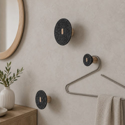 ΚΡΕΜΆΣΤΡΕΣ ΤΟΊΧΟΥ BLOMUS, SET OF 3 WALL HOOKS DARK GRAY MELANGE PELA