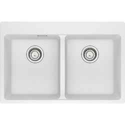 Franke Maris Bowl MRG 620-34-34 FTL Ένθετος Νεροχύτης Inox Polar White 76x50cm