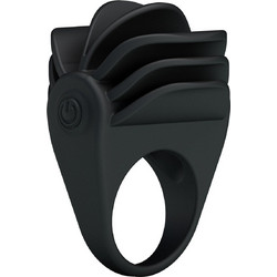 Pretty Love Chester Cock Ring Ελαστικό Δαχτυλίδι Πέους Σιλικόνης με Δόνηση Μαύρο