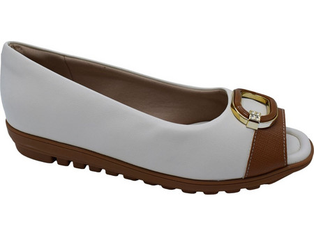 Γυναικείο φλάτ Peep Toe της PICCADILLY από τεχνόδερμα σε Μπέζ ταμπά