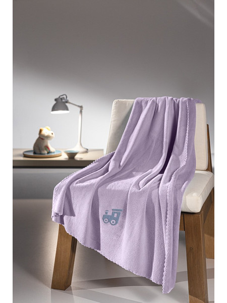 Guy Laroche Train Iris Κουβέρτα Κούνιας Fleece 100x140cm Μωβ