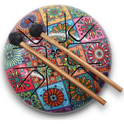 Med Steel Tongue Happy Drums Multi Coloured - 17x13cm