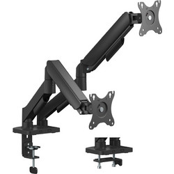 Monitor Arm Powertech Dual 17-32" Tilt / Swivel / Rotate Black PT-1425