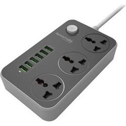 Promate Powerstrip-3 Φορητό Πολύπριζο 3 Θέσεων + Θύρες USB x6