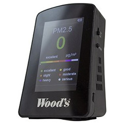 Wood's AQM-001 Air Quality Monitor σε μαύρο χρώμα για έλεγχο ποιότητας του αέρα