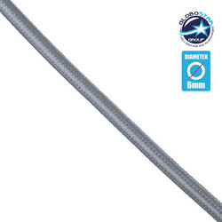 GloboStar(R) 77612 Στρογγυλό Υφασμάτινο Καλώδιο 1m 2 x 0.75mm Ασημί