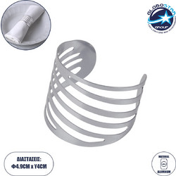 GloboStar(R) VAISSELLE 35012 Δαχτυλίδι Πετσέτας Μεταλλικό Ασημί Φ5 x H4cm