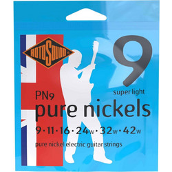 Rotosound PN9 Σετ 6 Χορδές Ηλεκτρικής Κιθάρας Pure Nickel 9-42" Custom Light Tension