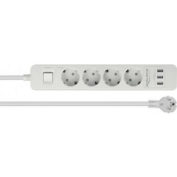 DeLock Πολύπριζο Aσφαλείας 4 Θέσεων με 3 USB-A, Διακόπτη και Καλώδιο 1.5m 11206