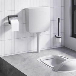 vidaXL 148008 Επίτοιχο Πλαστικό Καζανάκι Ορθογώνιο Υψηλής Πίεσης Γκρι