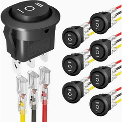 Round Rocker Switch ON/OFF/ON with Wire