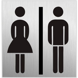 SEILFLECHTER SEILFLECHTER πινακίδα WC γυναικών/ανδρών 972062, αυτοκόλλητη, 60x60mm