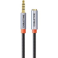 CABLETIME CABLETIME καλώδιο προέκτασης ήχου 3.5mm CT-AE35M, gold plated, 2m, μαύρο