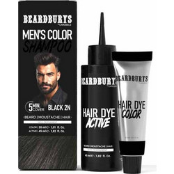 Beardburys Semi-permanent Μαύρο Ανδρικό Χρωμοσαμπουάν 75ml