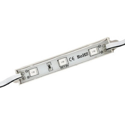 GLOBOSTAR MODULARI 73703 Module LED 0.8W 64lm 120 DC 12V Αδιάβροχο IP65 3 x SMD5050 Chip Κόκκινο Dimmable - Μ7.7 x Π1.5 x Υ0.5cm - Πακέτο 20 Τεμαχίων