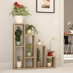 Ραφιέρα - Ανθοστήλη Sule Megapap χρώμα sapphire oak 84x20x89εκ