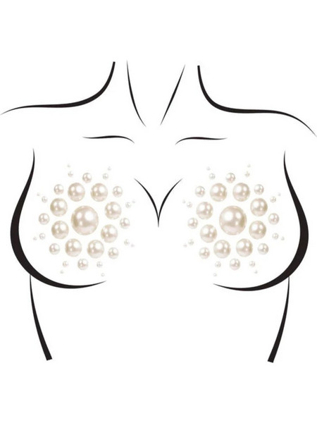 Leg Avenue Isla nipple jewel stickers - White os