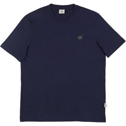 HENRY COTTONS T-SHIRT ΛΑΙΜΟΚΟΨΗ 100%ΒΑΜΒΑΚΙ ΜΕ ΚΕΝΤΗΜΕΝΟ LOGO ΕΜΠΡΟΣ ΚΑΝΟΝΙΚΗ ΓΡΑΜΜΗ