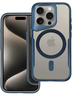 Forcell iPhone 16 Pro Max MagSafe Ergofit Θήκη με Πλαίσιο Σιλικόνης Διάφανη - Blue